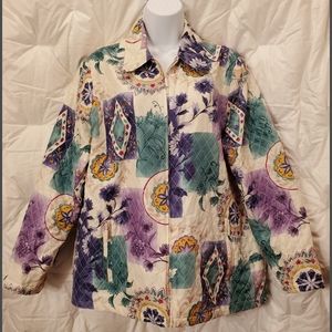 Alfred Dunner Floral Quilted Jacket Size 12